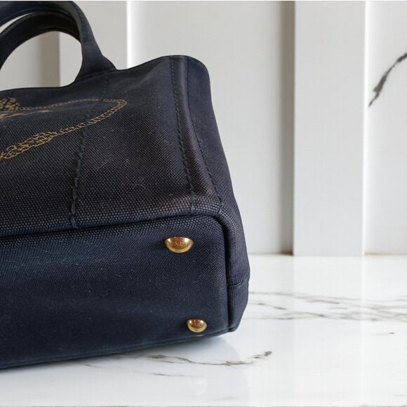 Authentic Prada Canupa Navy Blue Denim Tote Bag MSRP: $1500 - Picture 13 of 16